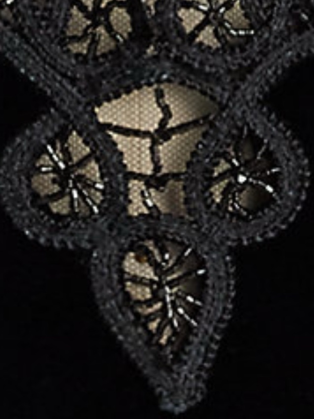 Ralph Lauren Collection Fall 25 Missy Black Hand Beaded Velvet Long Sleeve Top - Picture 14 of 16